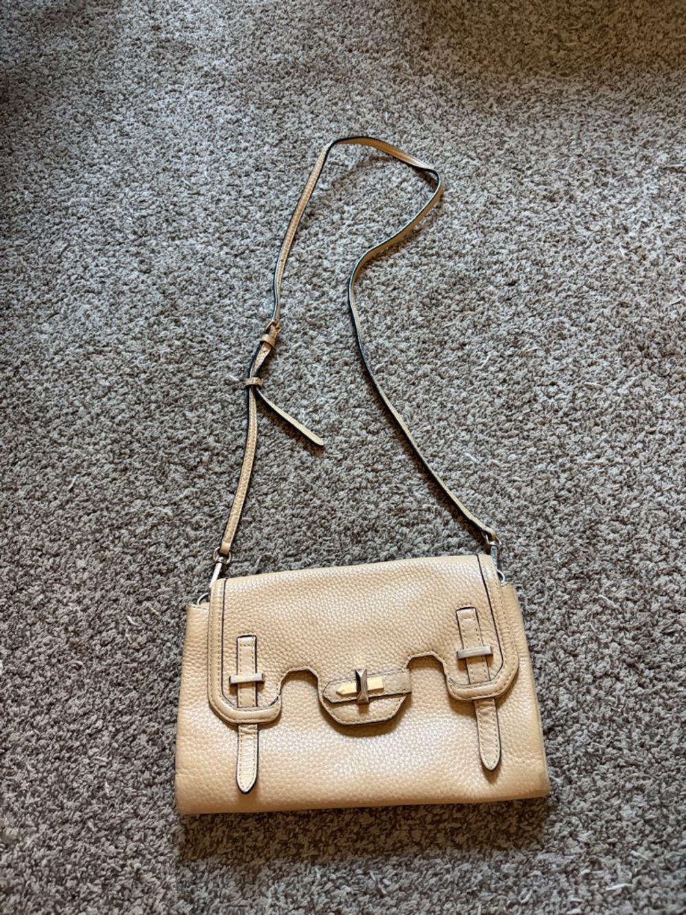 Rebecca minkoff Beige Pebbled Leather Crossbody Bag - Women's Shoulder Bag